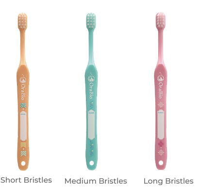 OraBio Brush lineup (Soft / Medium / Long)