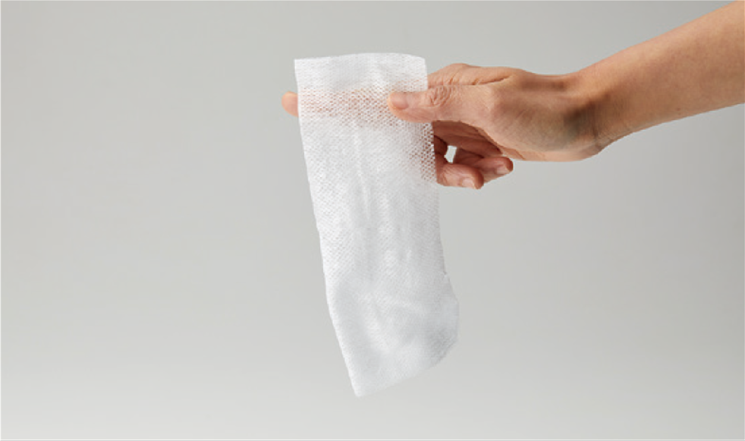 Fold it in half along the crease line.